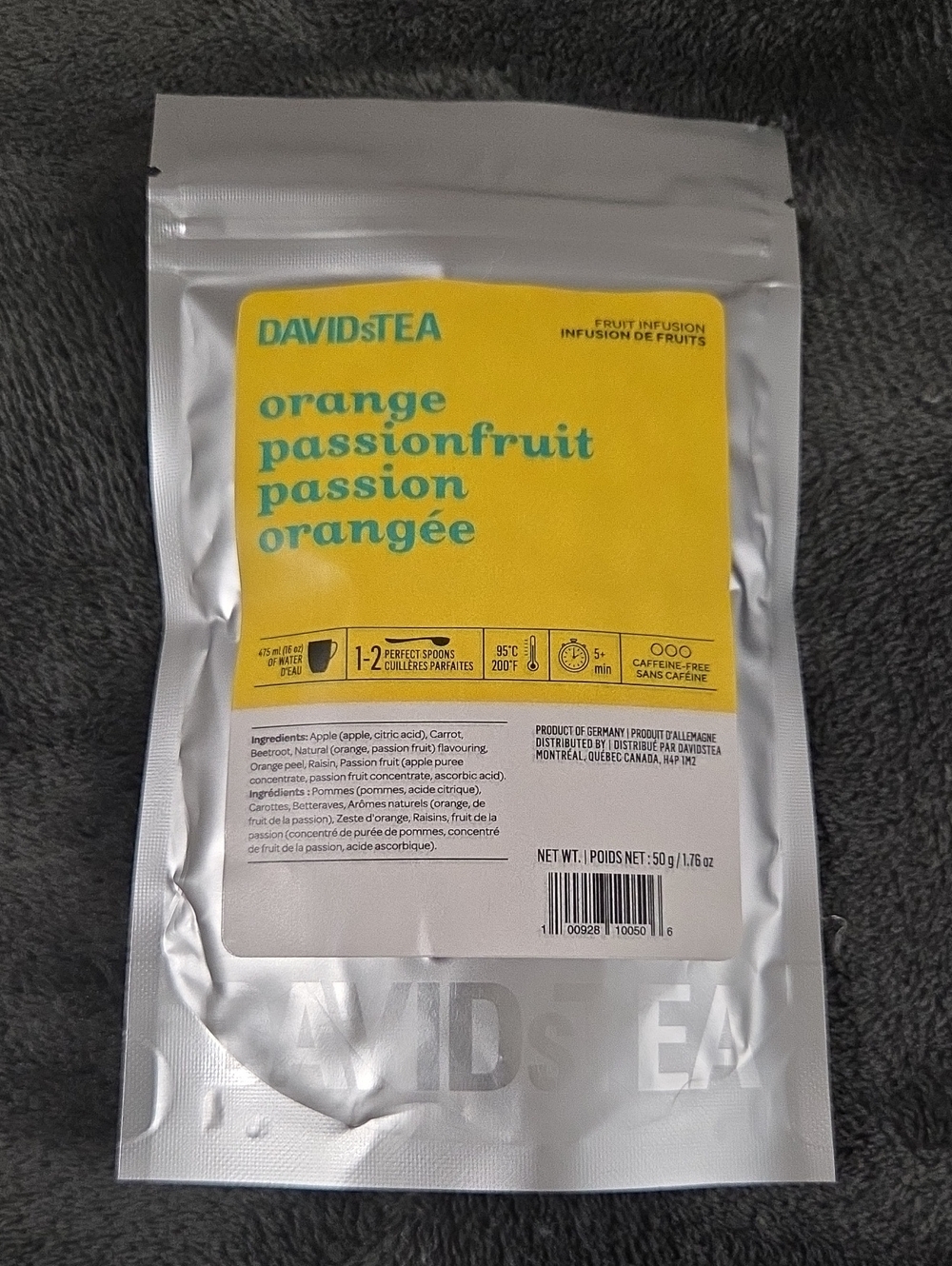 2/$20 New! Sealed! Davidstea Orange Passionfruit Loose Leaf Tea 50g Davids Tea